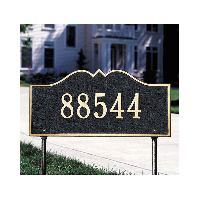 Hillsboro 1-Line Lawn Address Sign, Yes, Antique Copper