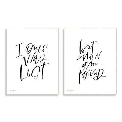 Citation inspirante de la calligraphie «Lost Now Am Found»