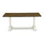 L'ensemble de table de salle à manger 3 pièces contient une petite table de cuisine et 2 bancs de table - plateau de table jacobien vieilli et lin brossé blanc-1409298503-1409298502-1409298505