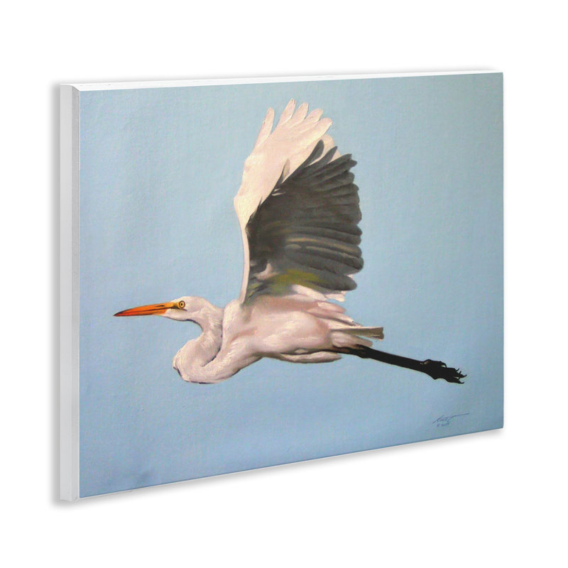 «Graceful Egret Flying Wall Art» par D. Rust