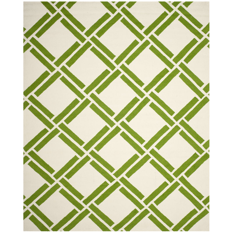 Simy Hand Hooked Performance Geometric Rug, Rectangle 9' X 12'