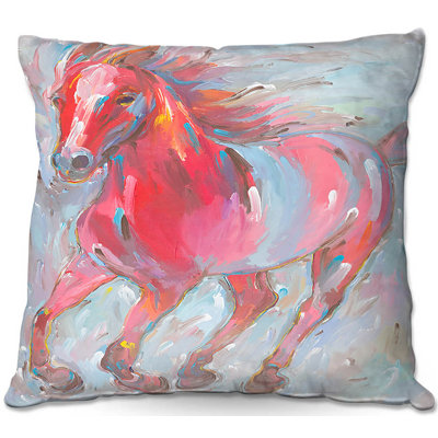 Coussin décoratif carré chevaux hippique