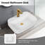 White Countertop Ceramic Wash Basin - Adds Elegance To Bathrooms Rectangular Sink Ideal For Contemporary