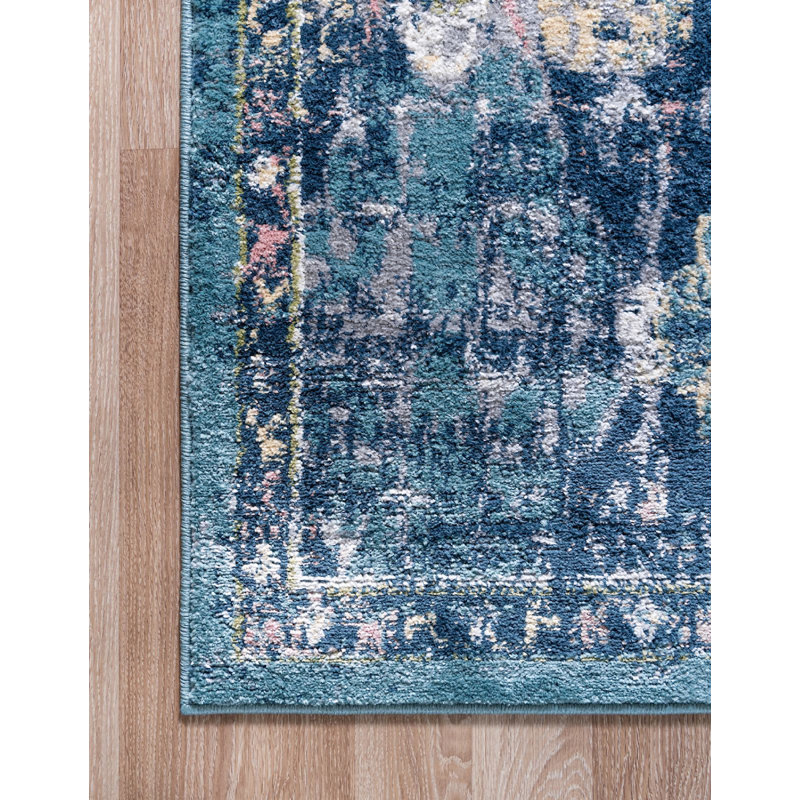 Tapis contemporain Endel couleur bord de lac, Rectangle de 5 pi x 8 pi