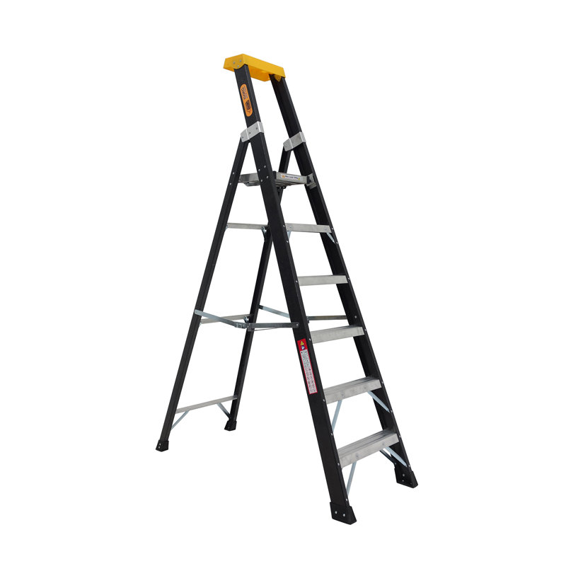 6 - Step Fibreglass Lightweight Folding Step Ladder