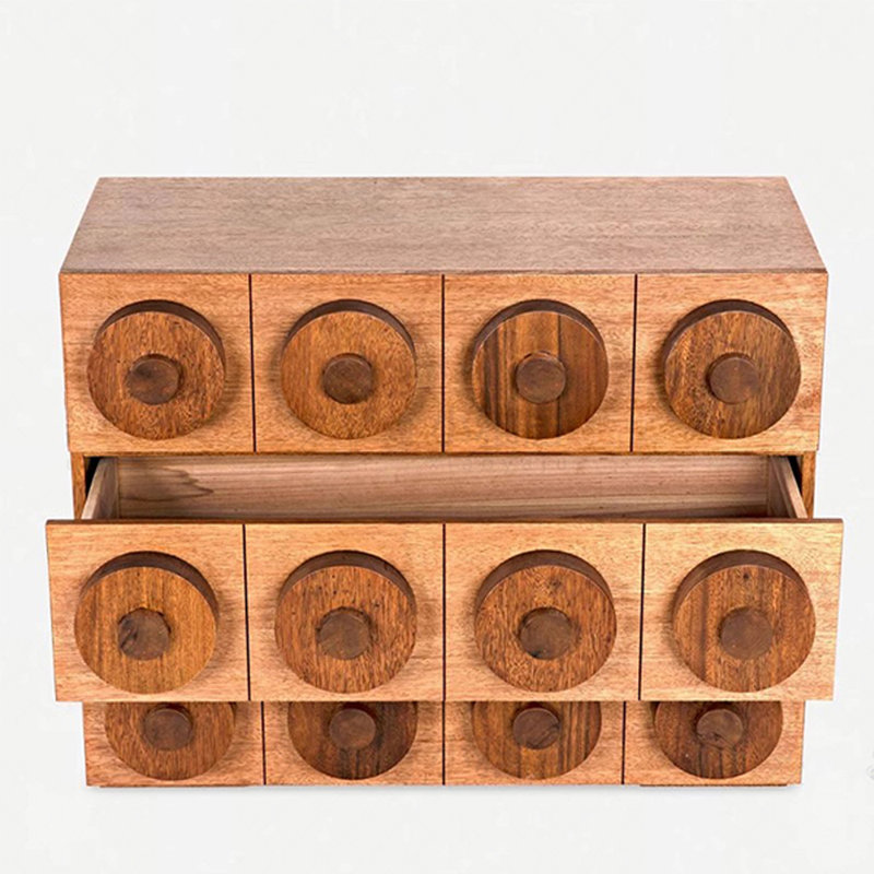 Armoire d'entrée en bois massif de style rétro en chêne rouge