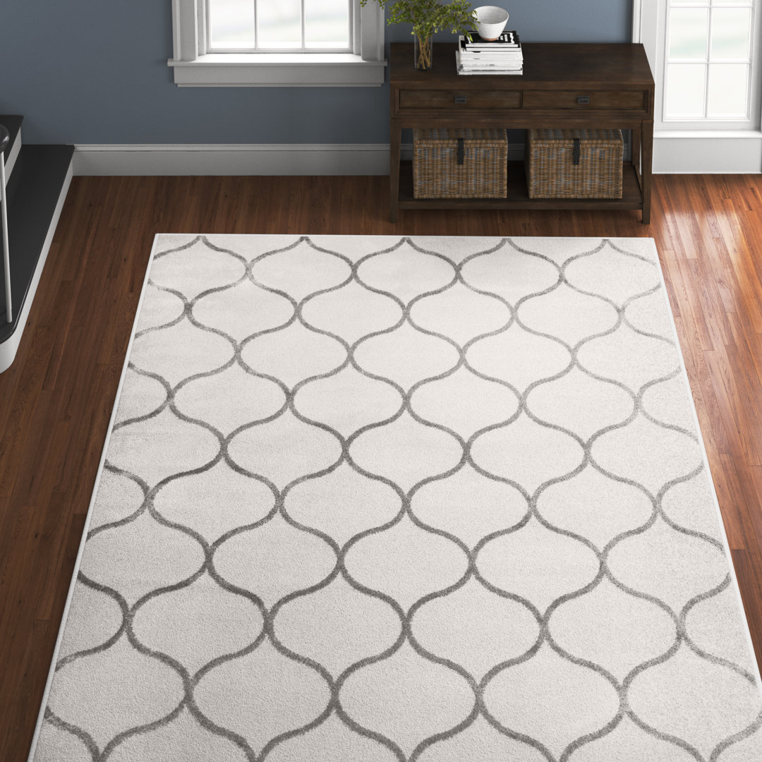 Amstelveen Geometric Beige/Gray Area Rug Red Barrel Studio® Rug 