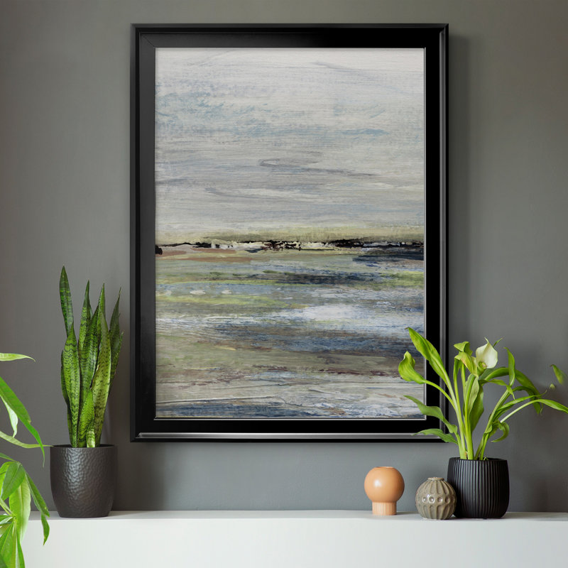 Wetlands I - Peinture sur toile encadrée, Cadre noir, H 30,5 po x l 42,5 po x P 1,5 po