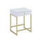 Table d'appoint blanche et laiton