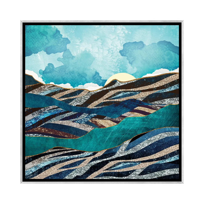 New Day - impression d'art graphique, 26" H x 26" W x 1.5" D, Aucun mat, Silver Framed Canvas