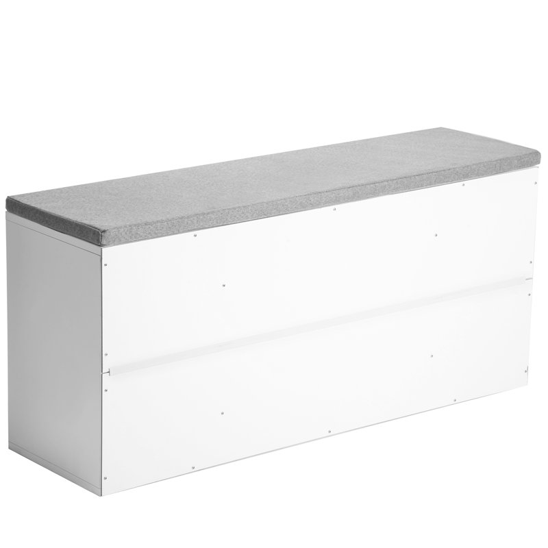 10 Pair Stackable Shoe Storage Bench, White