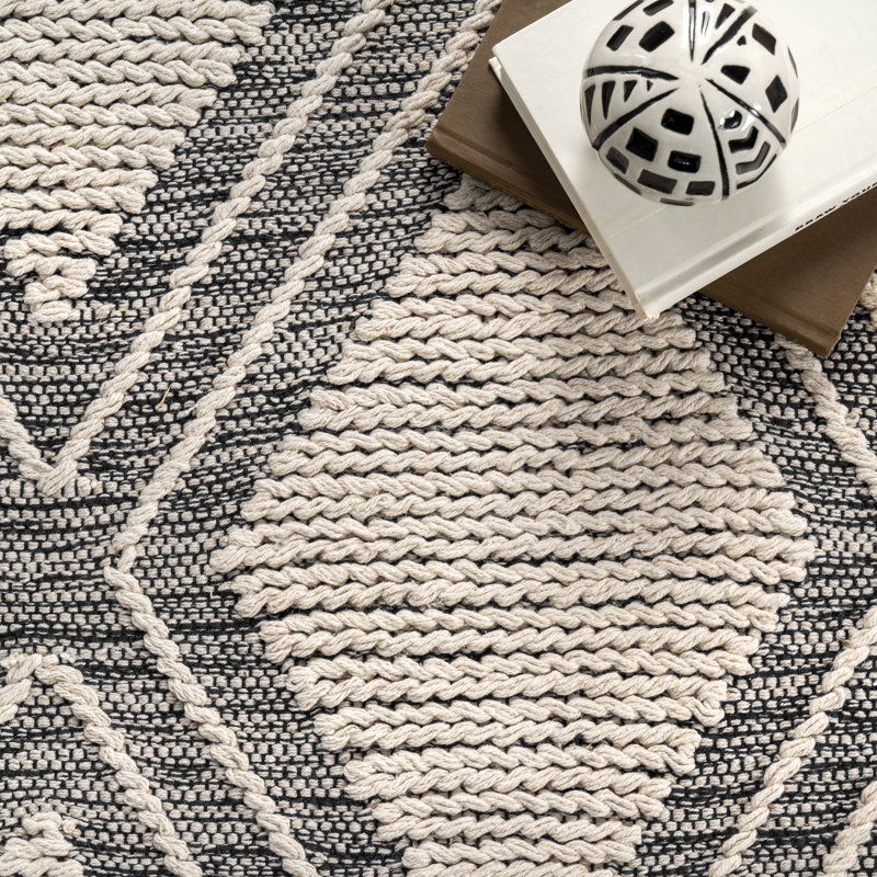 Maspeth Cotton Geometric Indoor Rug, Rectangle 5' x 8'