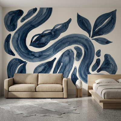 Papier peint blanc avec décoration murale minimaliste moderne