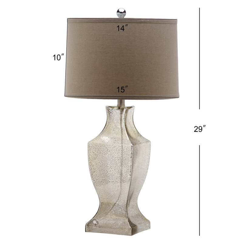 Aonan Glass Table Lamp, Antique Silver