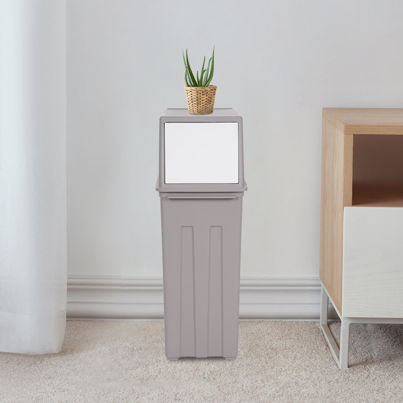 Poubelle 8 gallons avec couvercle, Gris
