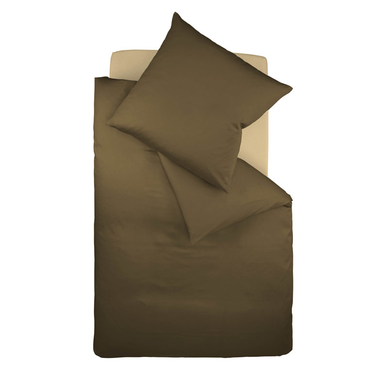 Interlock-Colours 26 TC Duvet Cover Set, Mocha, 155 x 220 cm - 1 Pillowcase (80 x 80 cm)