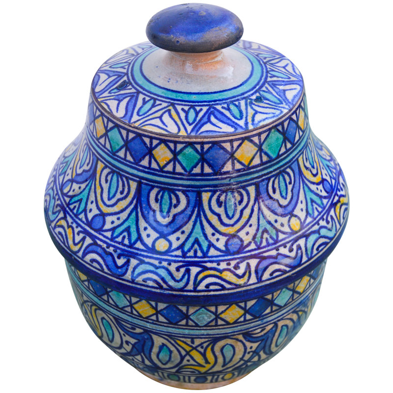 Bol décoratif en céramique maure en bleu / multicolore