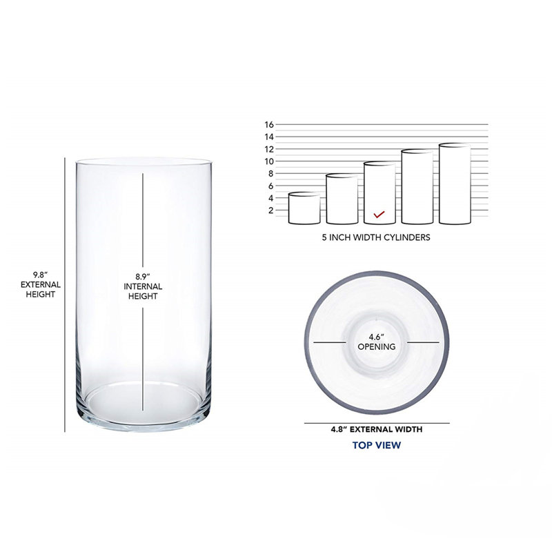 Khyrin Glass Table Vase, 10" H x 5" W x 5" D