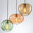  VetroMix  3 - Light Contemporary Vintage Cluster White Pendant Light with Colored Glass Shades