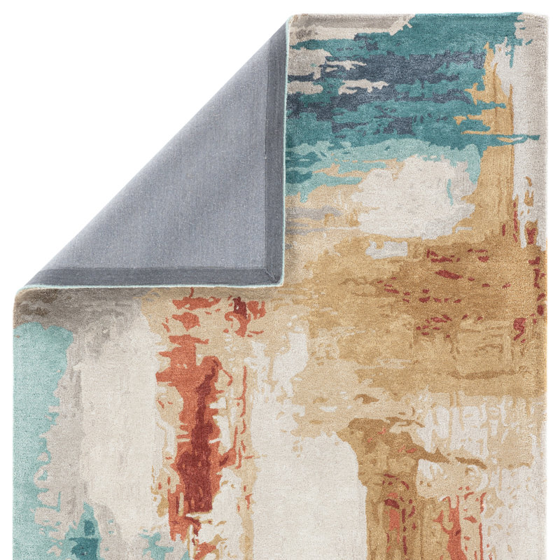 Tapis bleu touffeté à la main Cashel, Rectangle de 10 pi x 14 pi