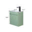 Mini meuble-lavabo mural vert olive 18 po avec lavabo en céramique