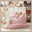 Fauteuil à billes en forme de chat de style fantaisiste moderne, canapé paresseux en fausse fourrure de lapin avec coussin amovible pour adultes et enfants-1284915807