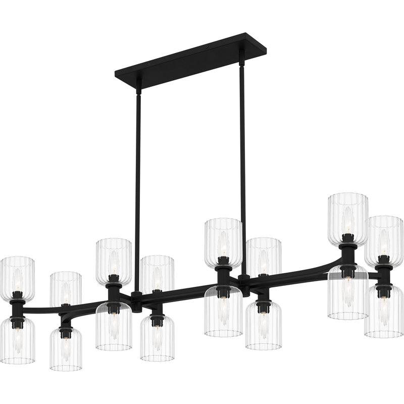 Luminaire pour îlot 16 lumières Edmundo, Noir mat