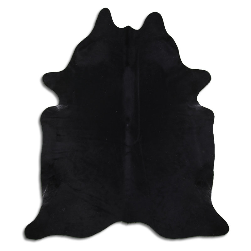 Tapis en cuir de vache noir personnalisé, Nouveauté 5 pi 8 po x 6 pi 7 po
