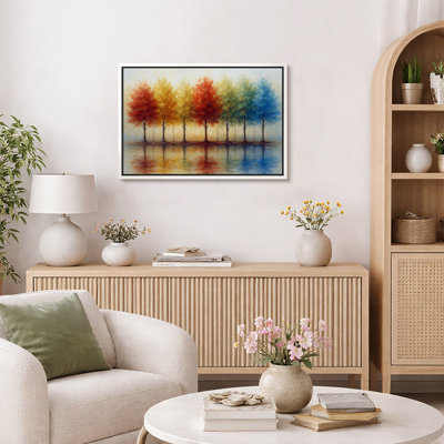 Art d'automne arbres, images de paysage coloré, impression sur toile encadrée