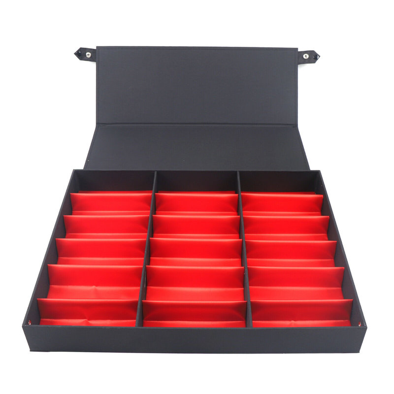 Boîte de rangement 18,7 "à 18 grilles pour lunettes de soleil, Rouge
