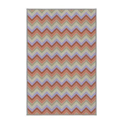 Tapis rouge / gris Cayce