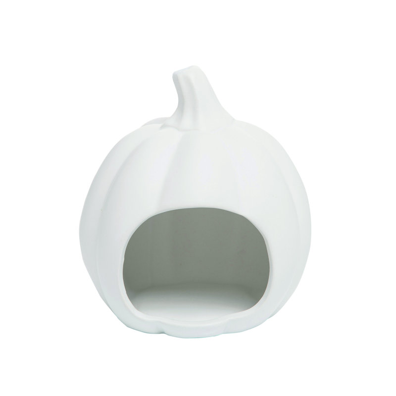Porte-éponge Dolomite Pumpkin - Accessoire de cuisine charmant pour décor de récolte d'automne - Porte-éponge en céramique blanche pour l'intérieur - Cadeau parfait pour l'hôte et la décoration intérieure