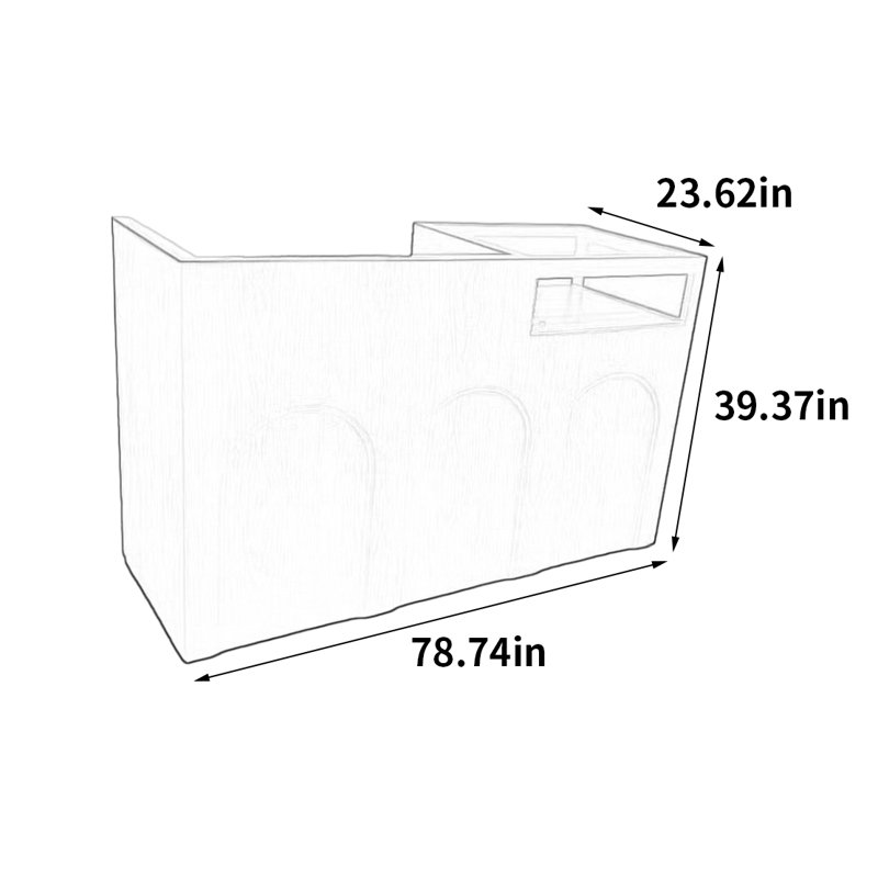 Vitrine simple pour îlot central, H 39,37 po x l 78,74 po x P 23,62 po