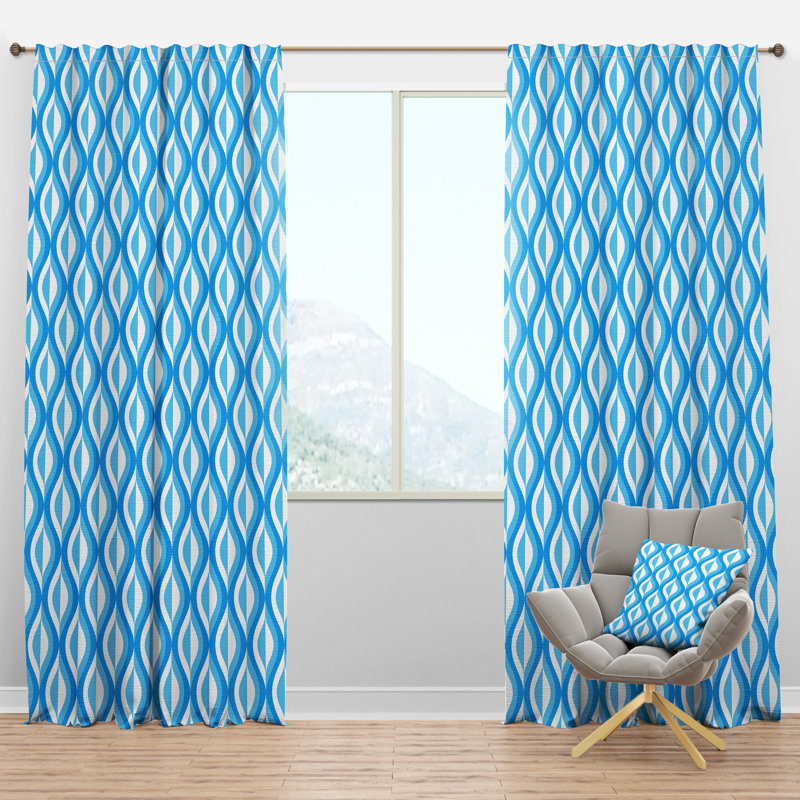 Retro Pattern Abstract Design VI - Abstract Curtain - Velvet Room darkening - 1 panel, 52"W x 108"L