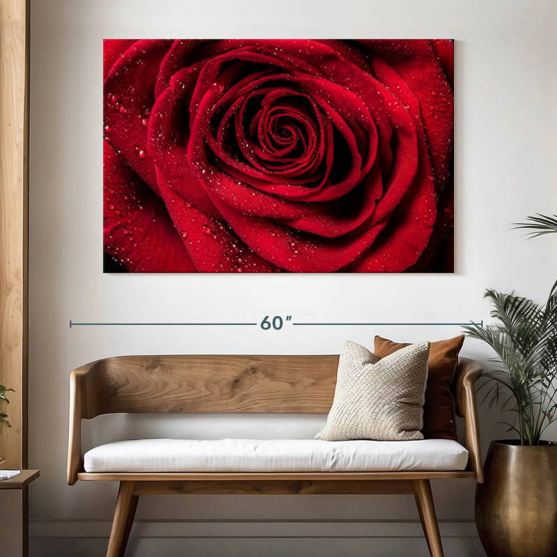 Harnek Velvety Red Rose Dew, 34" H x 51" W