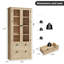 Armoire de cuisine 72 po, ferme moderne avec 2 tiroirs, tablettes réglables pour le salon de la salle de bain-1888786502