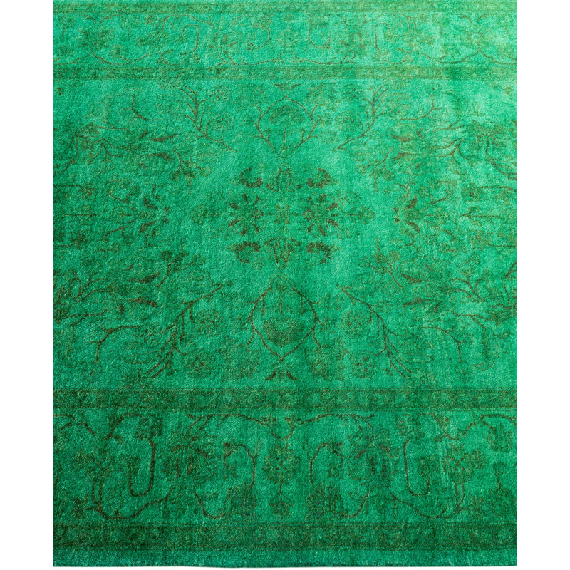 Overdyed One-of-a-Kind Rectangle 3'1" X 5'1" Hand Knotted Area Rug