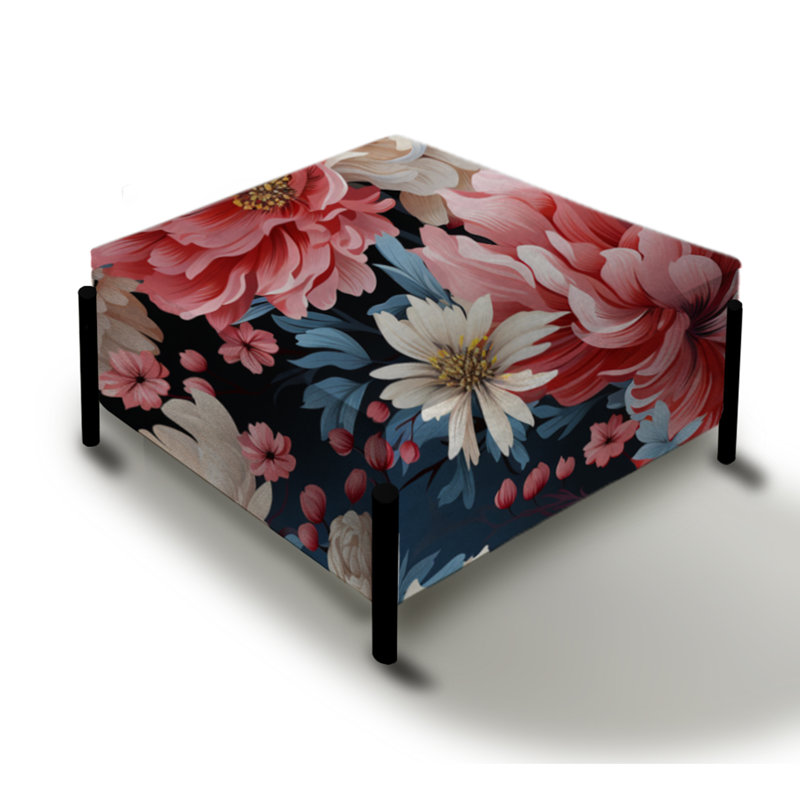 Romantiques motifs floraux en transe - grand repose-pieds carré floral