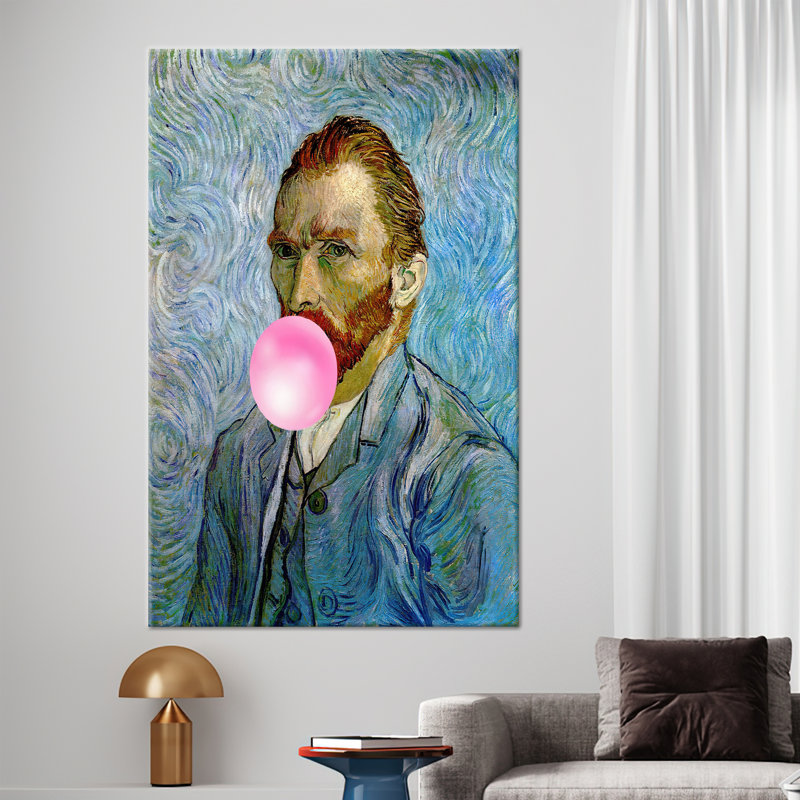 Art mural sur toile rose Van Gogh, H 24 po x l 16 po, Toile tendue, Ne s’applique pas