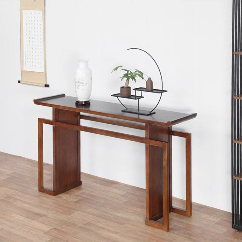 New Chinese-style solid wood console table, 33.8" H x 70.8" W x 14" D