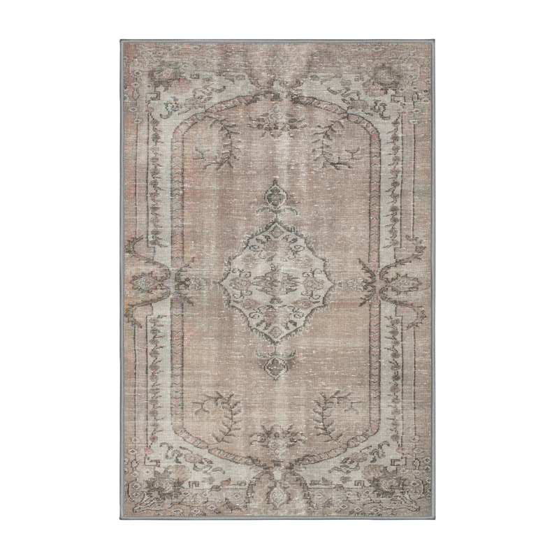 Tapis contemporain brun / gris, Rectangle 5 pi x 8 pi