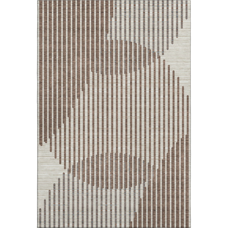 Premium Machine Washable Corum AMF1001 Circles Rug