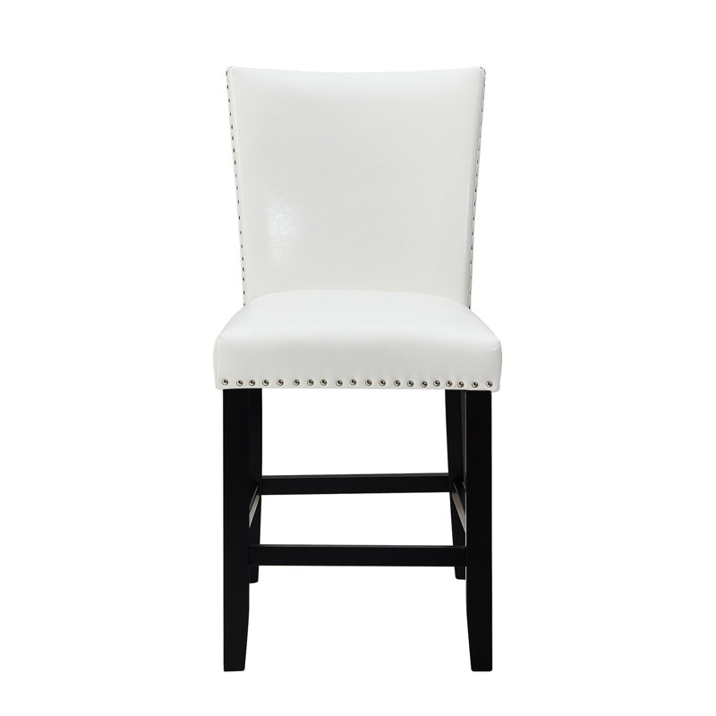Chaises de salle à manger contemporaines à hauteur de comptoir, 2 pièces, blanc, 2 pièces, avec repose-pieds, design moderne