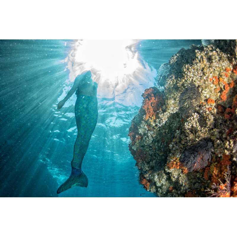 Mermaid Swimming Underwater by Izanbar - Wrapped Canvas Print, 30cm H x 46cm W