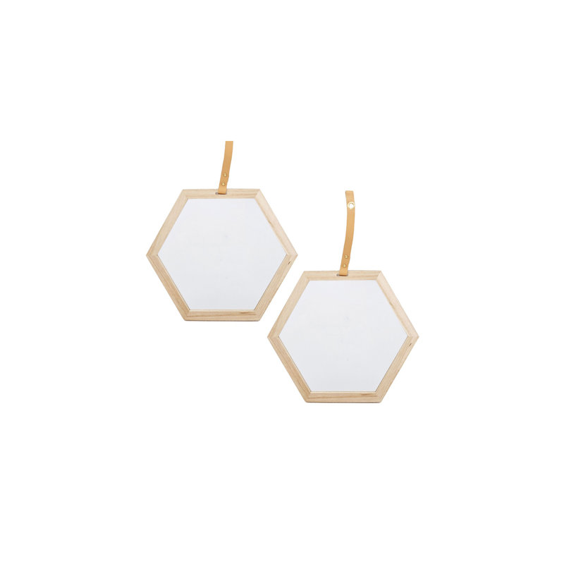Miroir hexagonal Wike - beige, 3, 10 po x 11 po