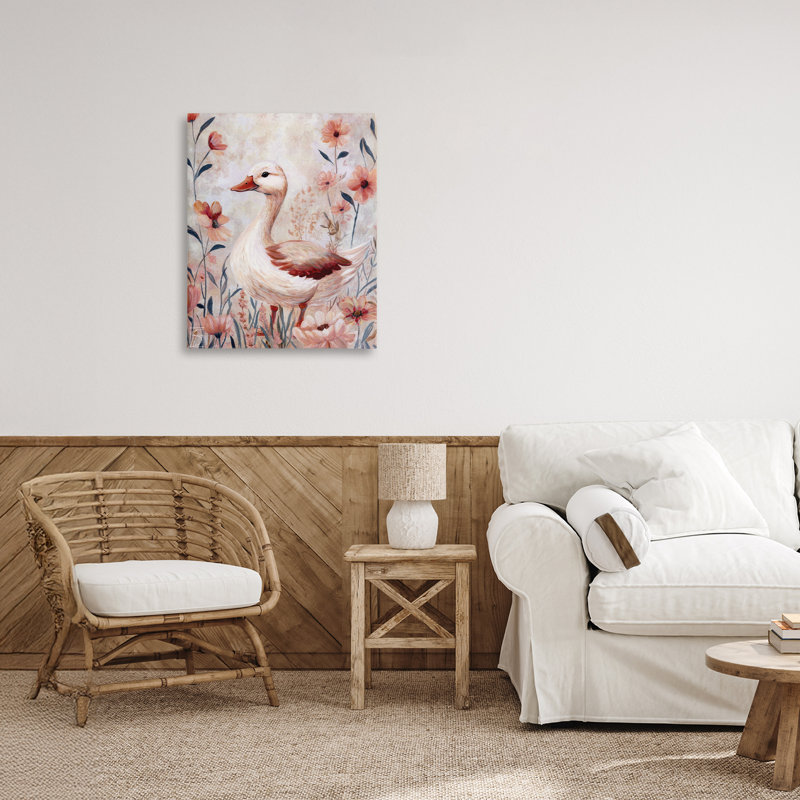 Canard en toile rose, design par Sara Culpepper, H 20 po x l 16 po