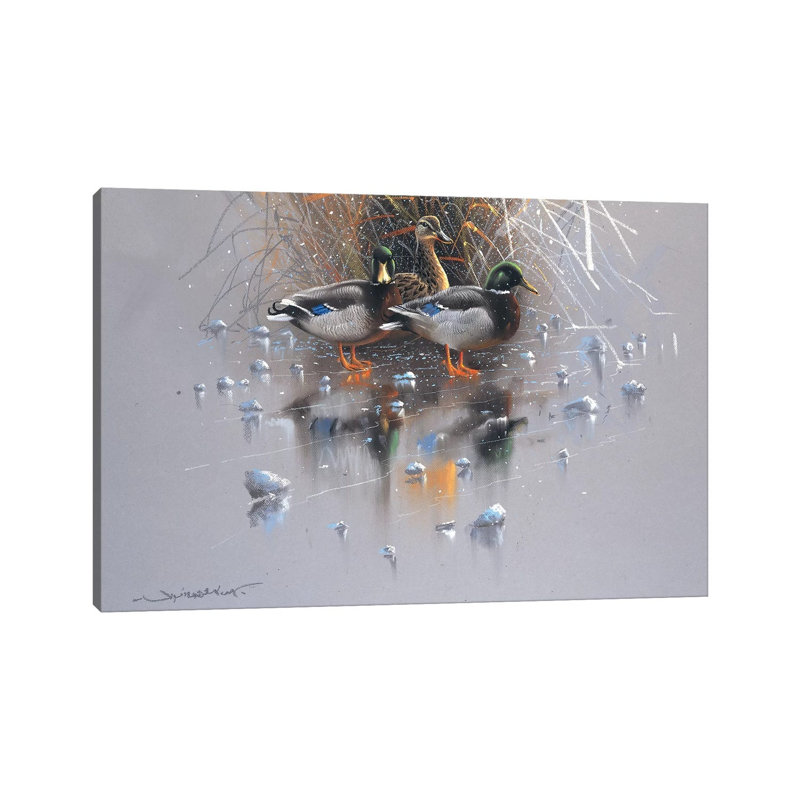 Three Ducks by Jan Weenink - Wrapped Canvas Painting, 66.04 cm H x 45.72 cm W