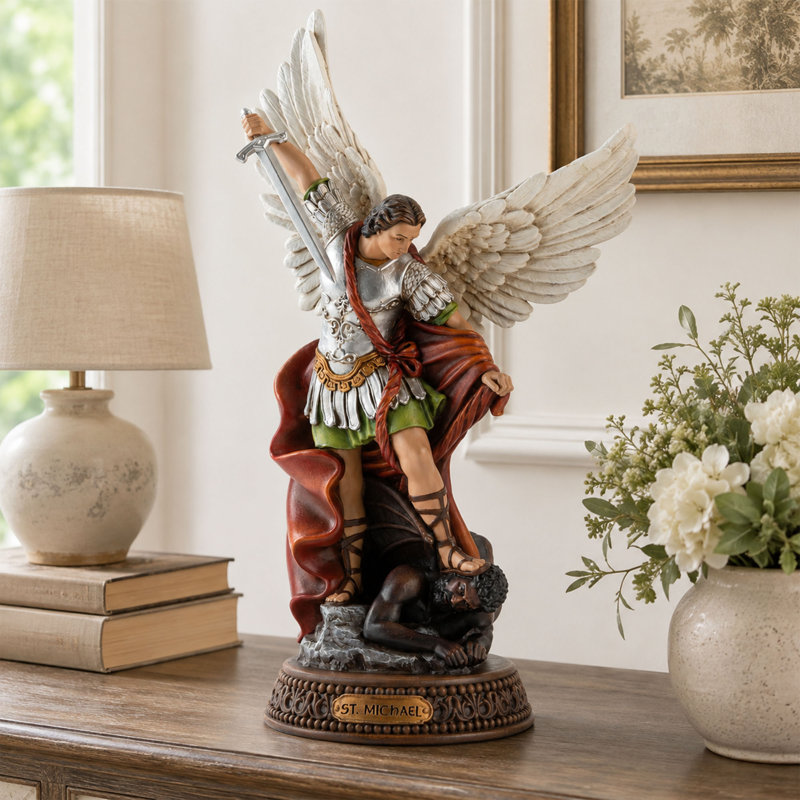 Décoration de statue en résine 12 pouces St Michael the Archangel