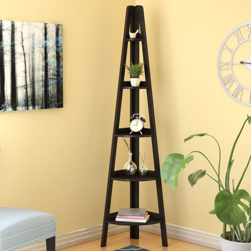 Velianna Corner Bookcase, Espresso