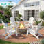 Ensemble de chaises pliantes 3 pièces Adirondack en PEHD avec porte-gobelets intégrés pour l'extérieur-805225477